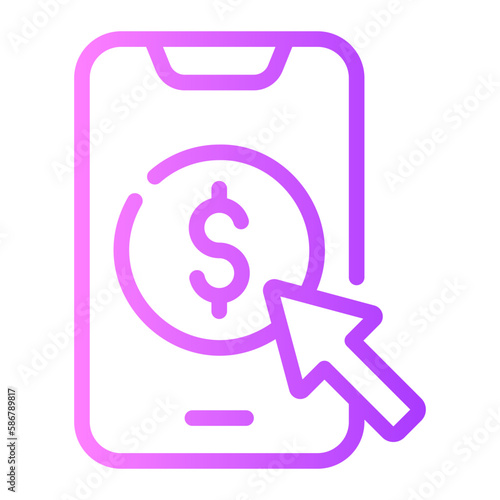 pay per click gradient icon
