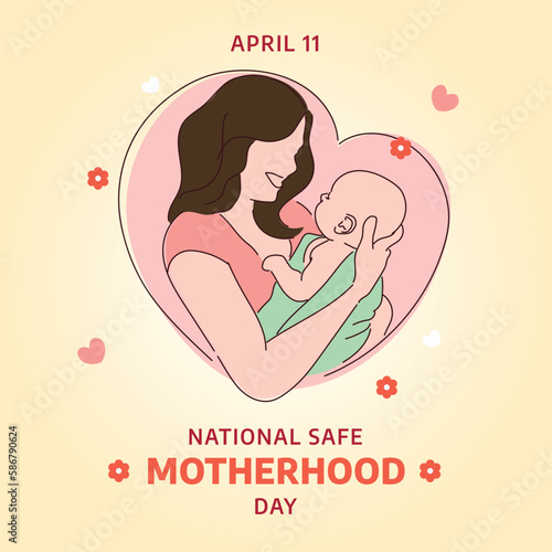 national safe motherhood day. motherhood day vector illustration. flat illustration safe motherhood day.