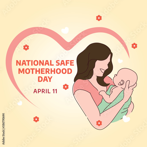 national safe motherhood day. motherhood day vector illustration. flat illustration safe motherhood day.