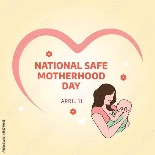 national safe motherhood day. motherhood day vector illustration. flat illustration safe motherhood day.