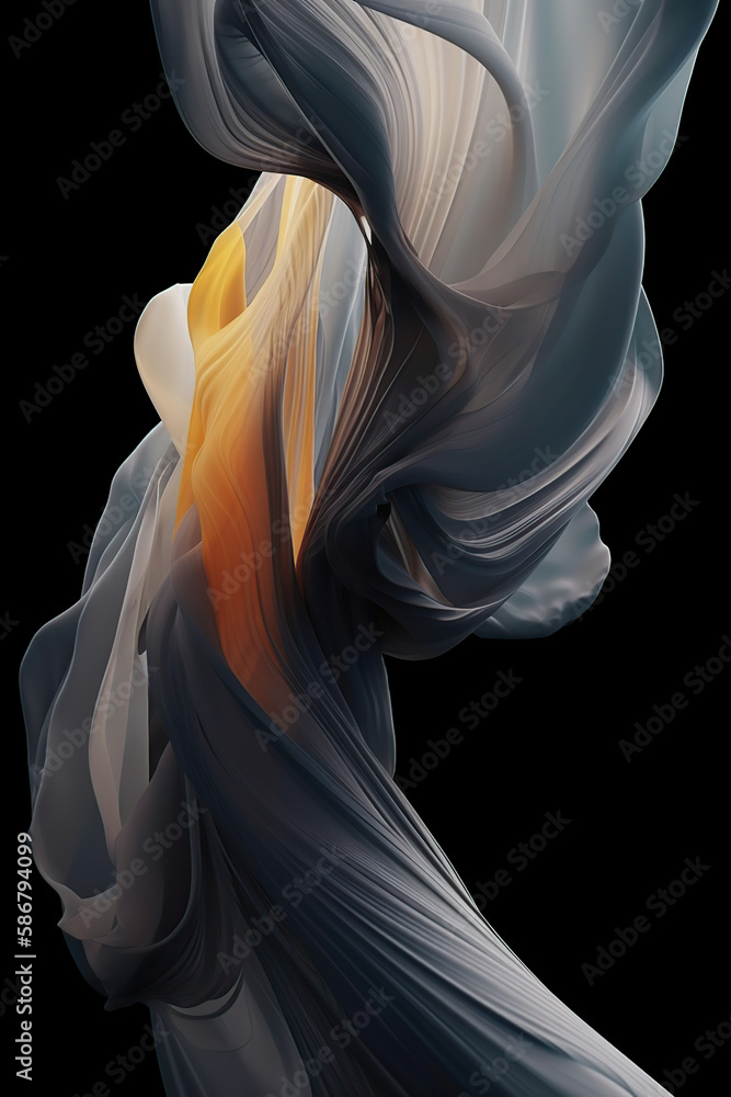Abstract background with folded textile colorful, blue cloth macro, wavy fashion wallpaper generative AI tool Abstract background with folded textile colorful, blue cloth macro, wavy fashion wallpaper generative AI tool