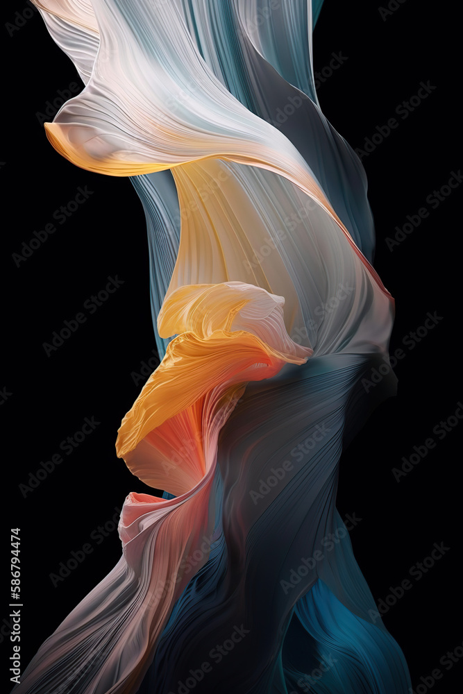 Fototapeta premium Abstract background luxury cloth or liquid wave or wavy, 3d rendering generative AI tool