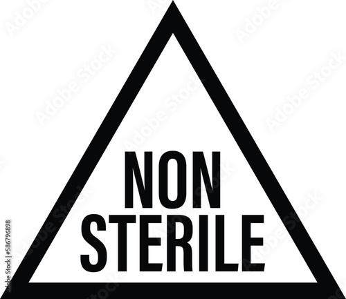 Non sterile iso on white background. Non sterile ISO black symbol. flat style.