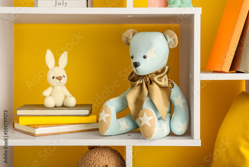 Toy bear and bunny with boo...