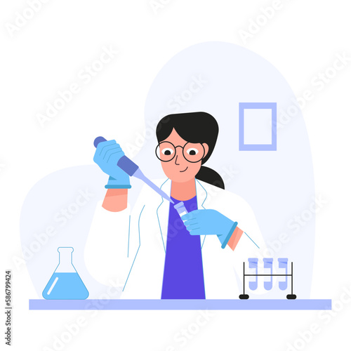 Sampeling Scientist 2D Color Illustrations © RRGraph