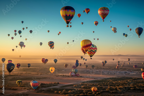 A mesmerizing hot air balloons festival celebration
