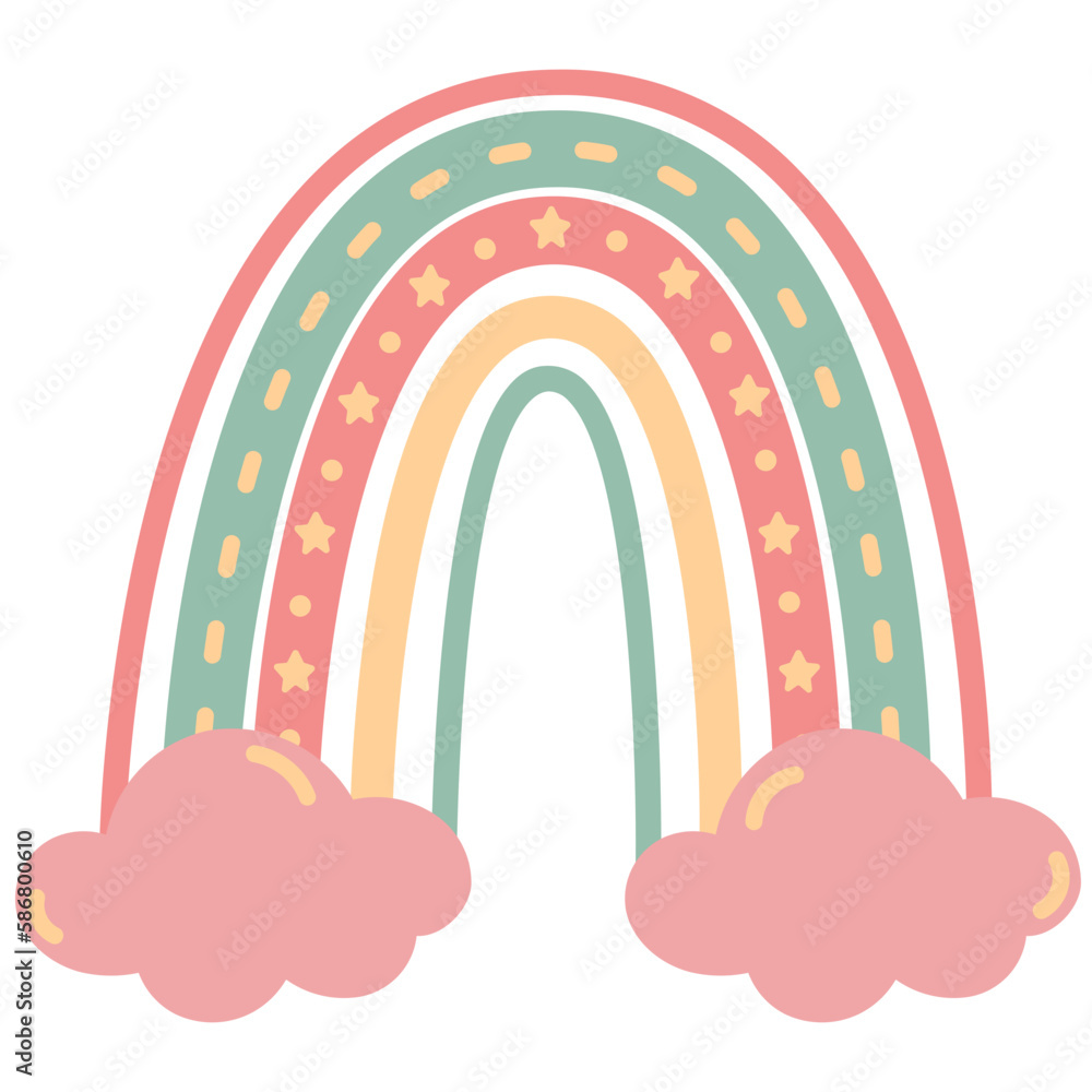 Rainbow Boho Shape with cloud illustration for decoration Web Design, Poster, Brochure, Printing, Advertisement, etc. Rainbow Boho Shape with cloud illustration for decoration Web Design, Poster, Brochure, Printing, Advertisement, etc.
