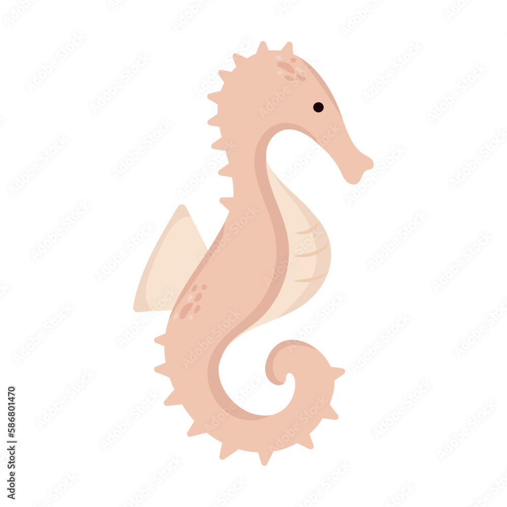 Fototapeta premium pink horseshoe swiming sealife
