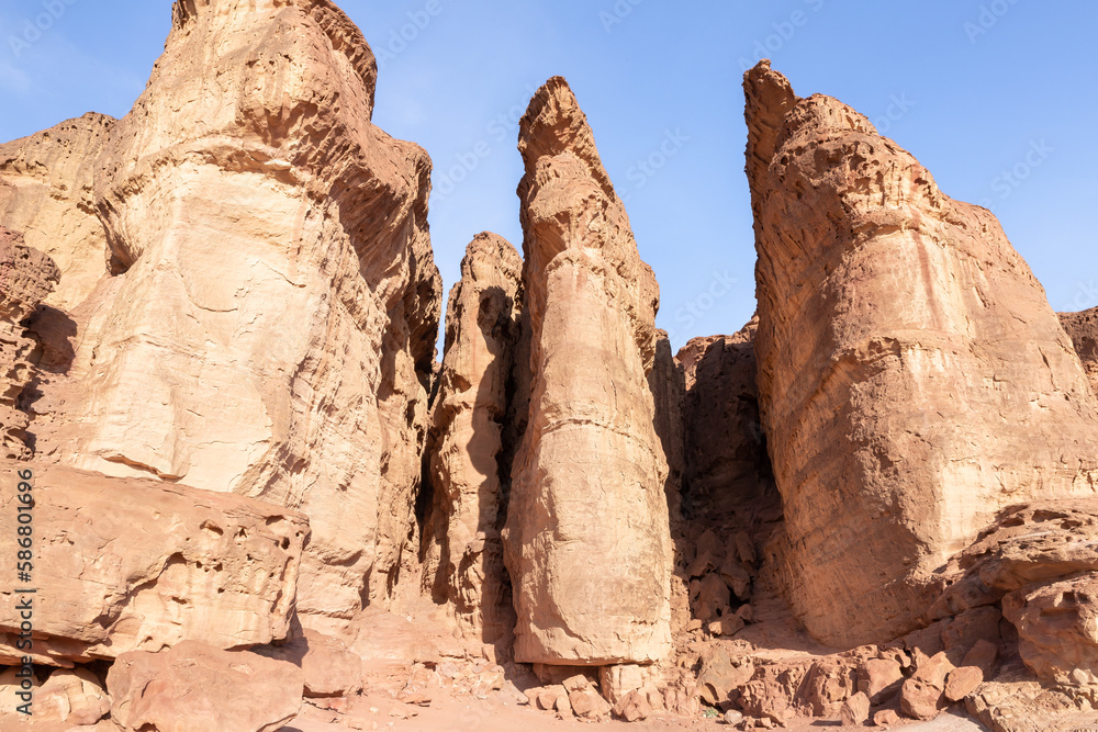 Fototapeta premium Famous Pillars of King Solomon in the national park Timna, near the city of Eilat, in southern Israel