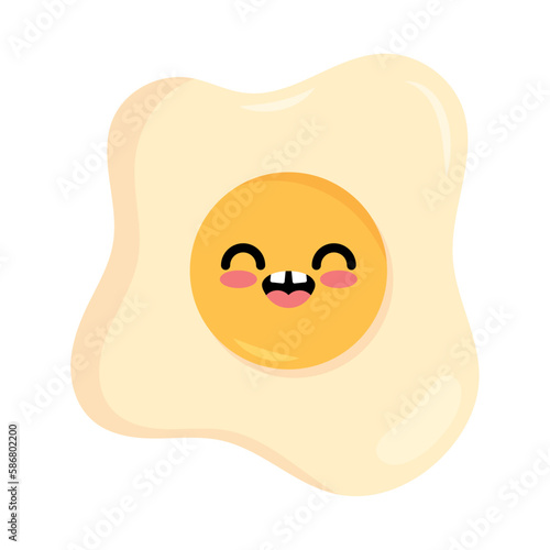 cute egg fried healthy food character
