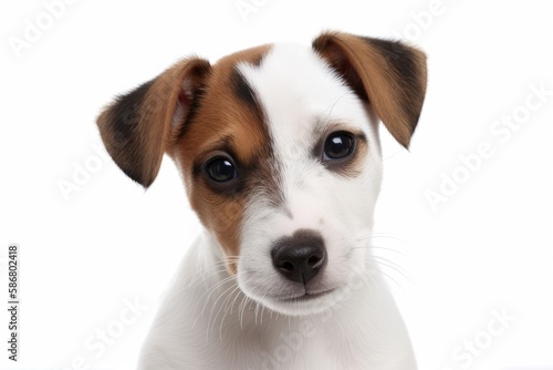 Puppy Jack Russell Terrier, isolated on white. Generative AI © AkuAku