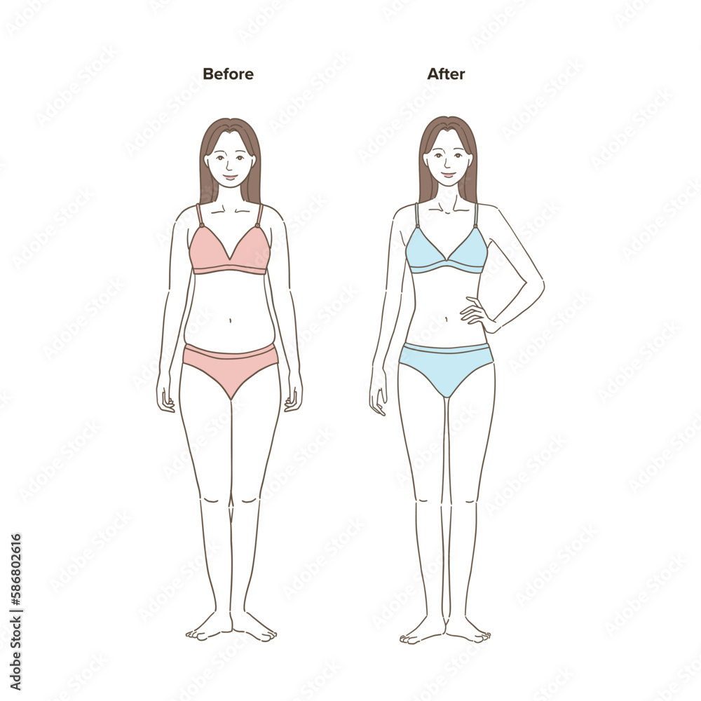 ダイエットをした女性のビフォーアフター ダイエットをした女性のビフォーアフター