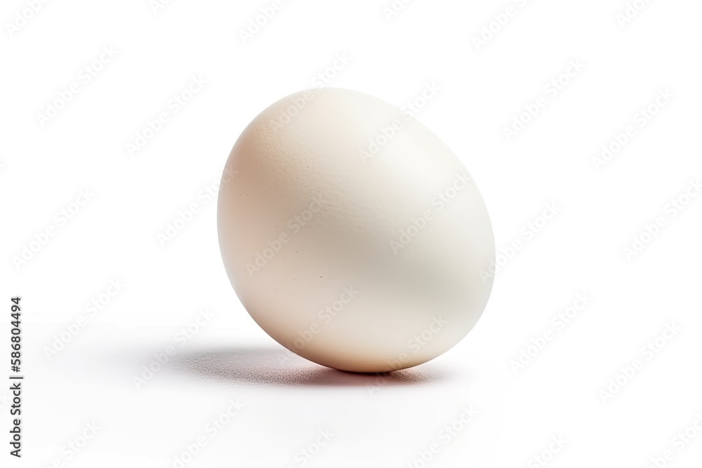 white egg on a plain background. Generative AI white egg on a plain background. Generative AI