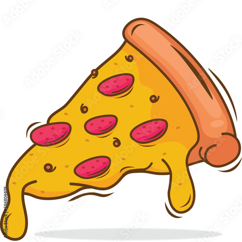 Pizza is a fast food originating from Italy, served with melted cheese