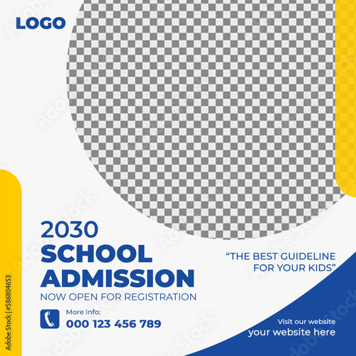 school admission social media post and instagram post template