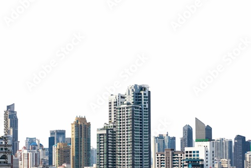 City scene and cityscape blue pattern on white background