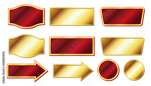 Gold decorative frame with flashy design
