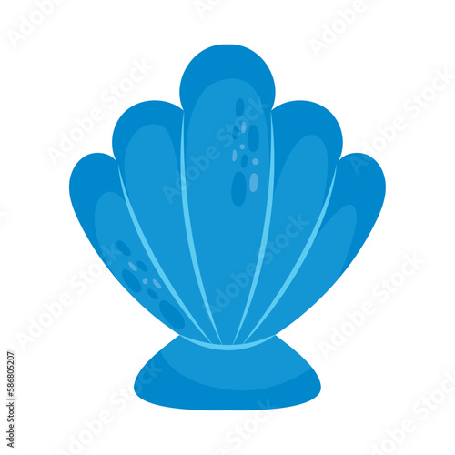 Underwater seashells blue color