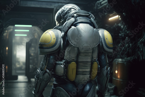 Astronaut in a spacesuit, alien planet, science fiction, exploration, Generative Ai