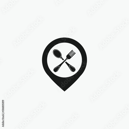 Vector logo of food delivery, courier delivery