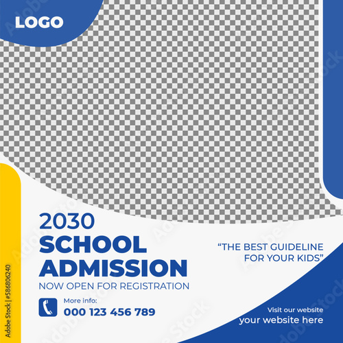 school admission social media post and instagram post template