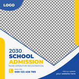 school admission social media post and instagram post template
