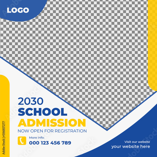 school admission social media post and instagram post template