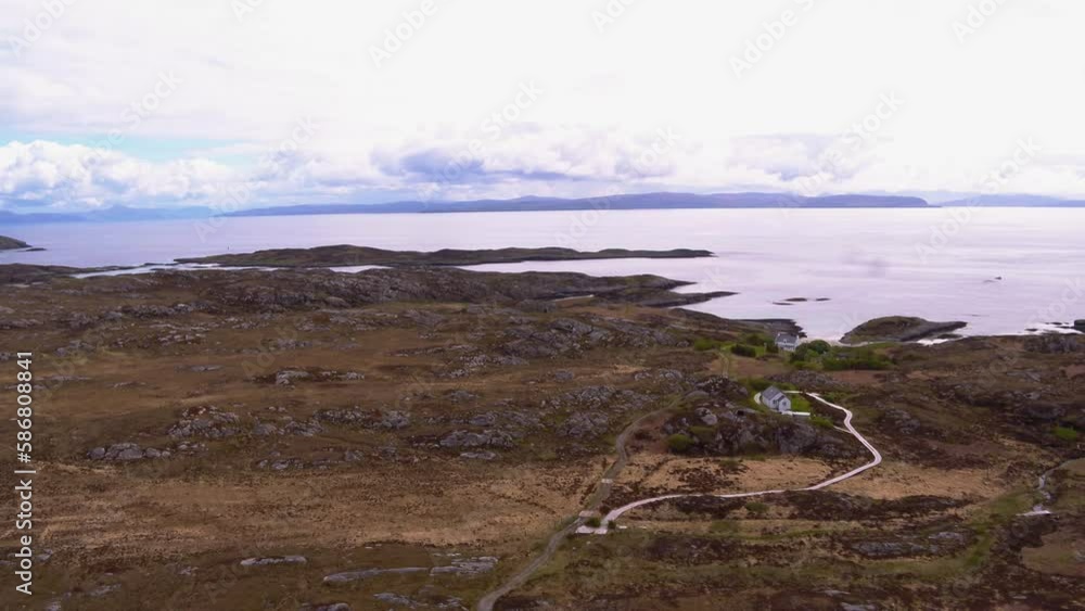 Low aerial pass over farmlands on the Scottish island of Coll Low aerial pass over farmlands on the Scottish island of Coll