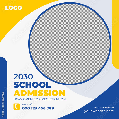 school admission social media post and instagram post template