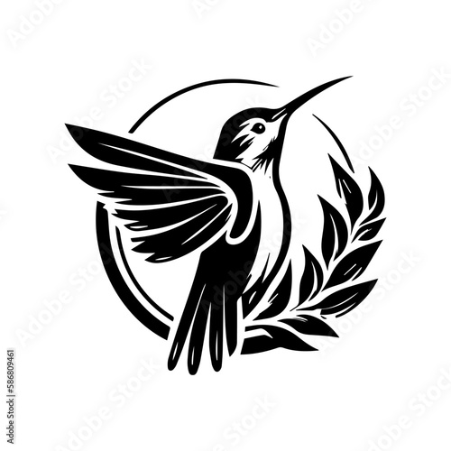 Humming bird, isolated on white background.