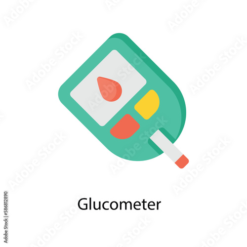 Glucometer Vector Flat Icons. Simple stock illustration stock