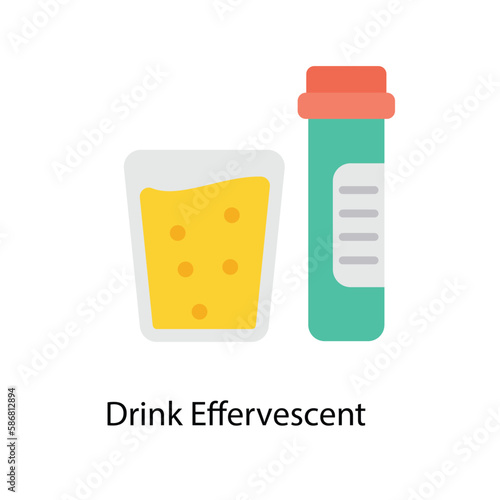 Drink effervescent Vector Flat Icons. Simple stock illustration stock