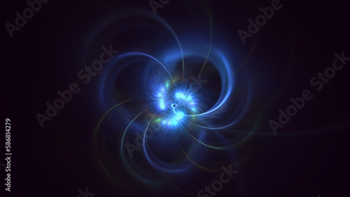 3D rendering abstract multicolor fractal light background