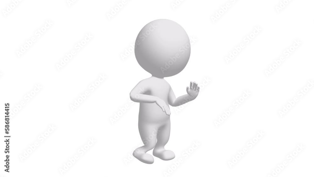 White 3d man dancing. Mascot having fun. Silly dance endless loop. 4K FullHD and HD render footage animation White 3d man dancing. Mascot having fun. Silly dance endless loop. 4K FullHD and HD render footage animation
