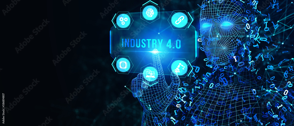 Industry 4.0 Cloud computing, physical systems, IOT, cognitive computing industry. 3d illustration Industry 4.0 Cloud computing, physical systems, IOT, cognitive computing industry. 3d illustration
