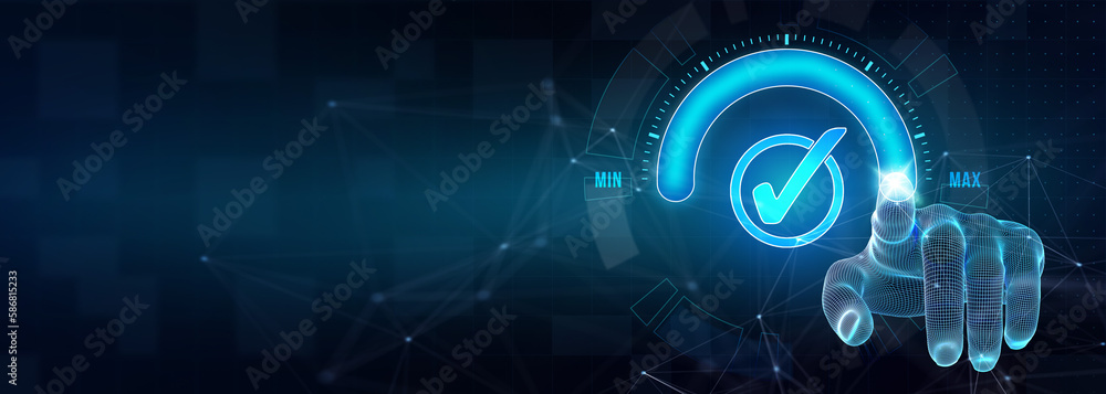 Standard quality control. Certification. Business, technology, internet and networking concept. 3d illustration Standard quality control. Certification. Business, technology, internet and networking concept. 3d illustration