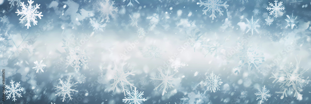 Snow Background. Widescreen. Snowflakes. Clear white Background. Christmas Winter Background. Created by Generative AI Snow Background. Widescreen. Snowflakes. Clear white Background. Christmas Winter Background. Created by Generative AI