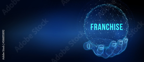 Franchise concept. Business, Technology, Internet and network concept. 3d illustration