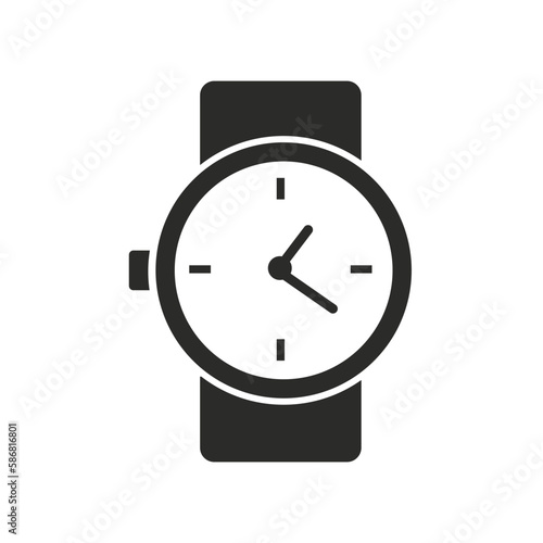 Watch icon vector flat design isolated on white background., watch flat icon.