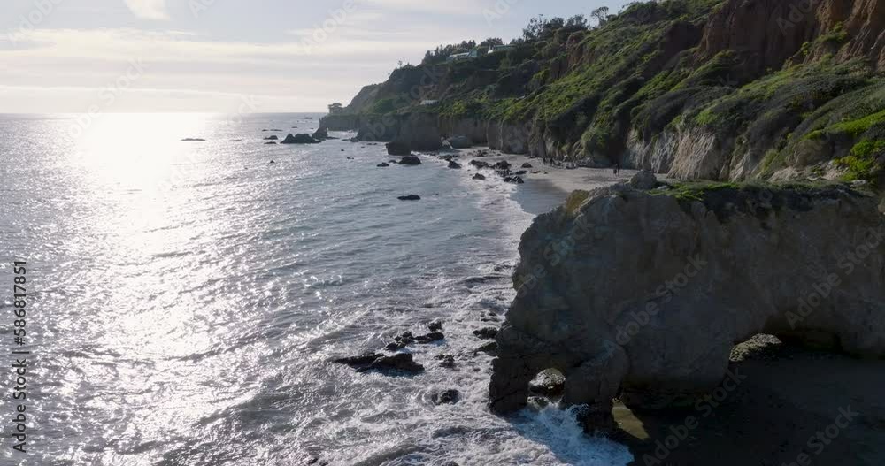 El Matador Beach Malibu California Aerial Ocean View Waves With Rocks