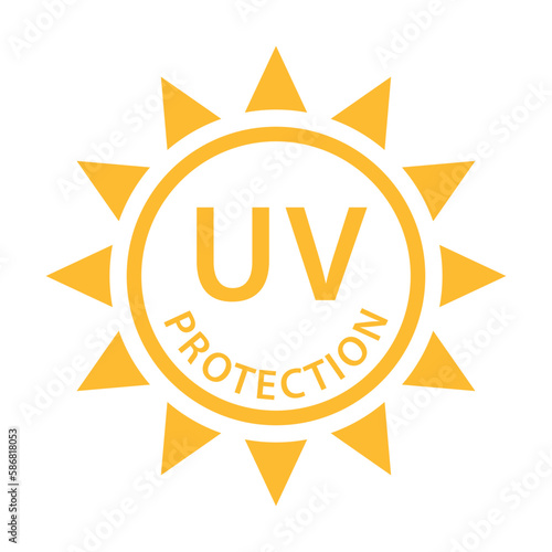UV radiation protection icon vector solar ultraviolet light symbol for graphic design, logo, website, social media, mobile app, UI illustration.