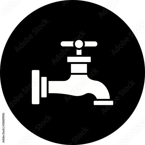 Faucet Glyph Inverted Icon