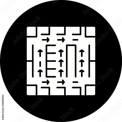 Evacuation Plan Glyph Inverted Icon