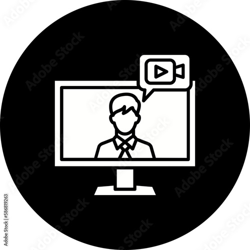 Live Stream Glyph Inverted Icon