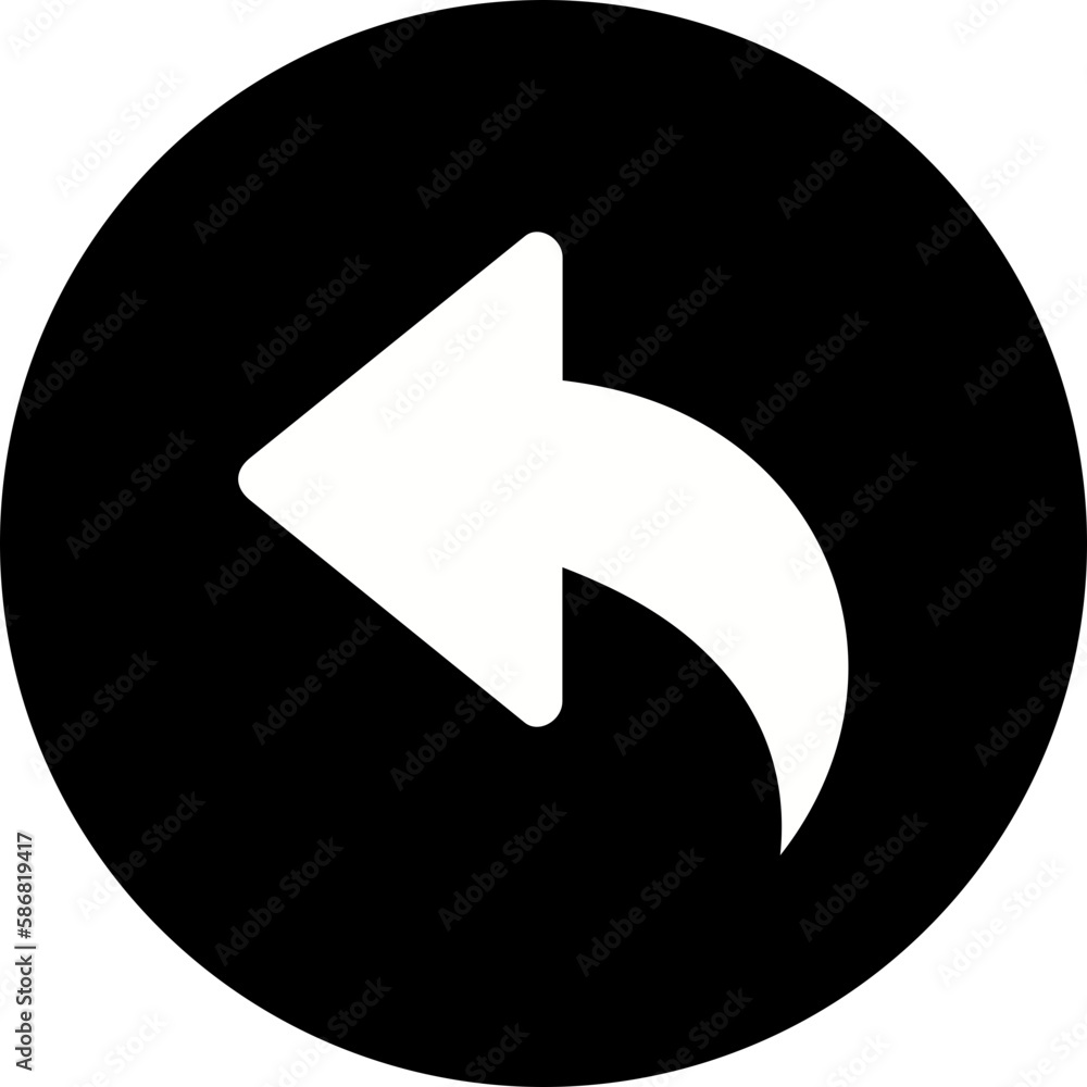 Reply Glyph Inverted Icon