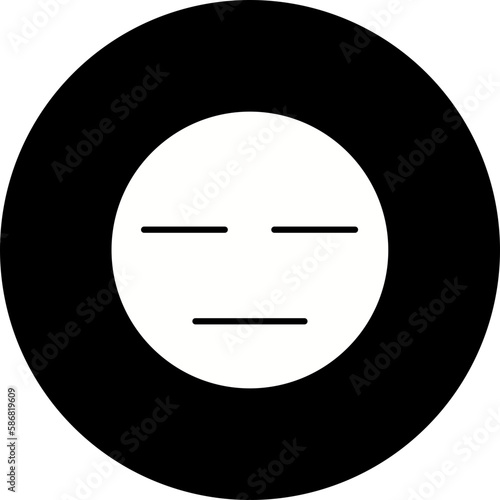 Expressionless Glyph Inverted Icon