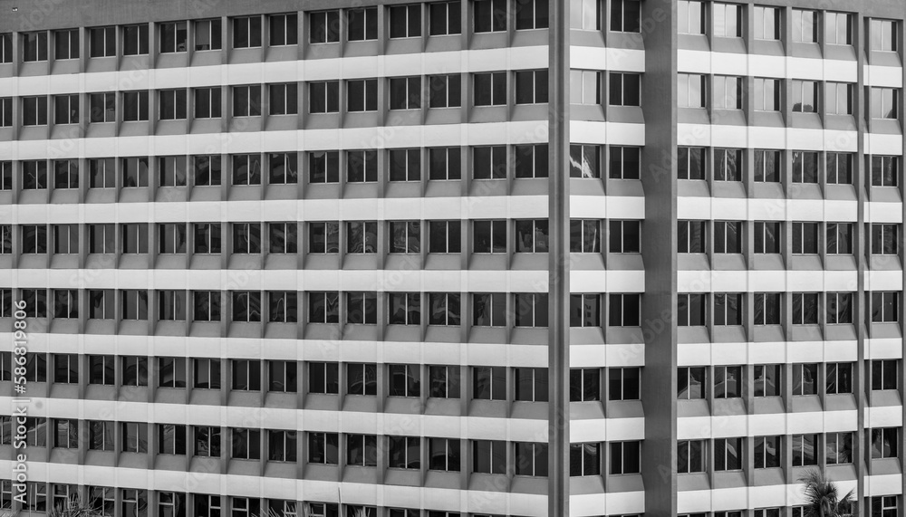 Abstract Building Corner Background in Black and White.