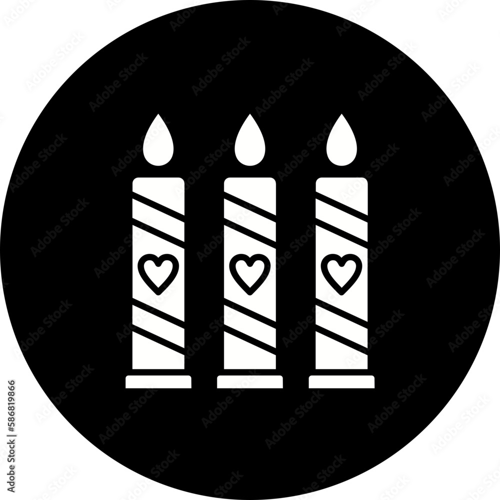 Candle Glyph Inverted Icon