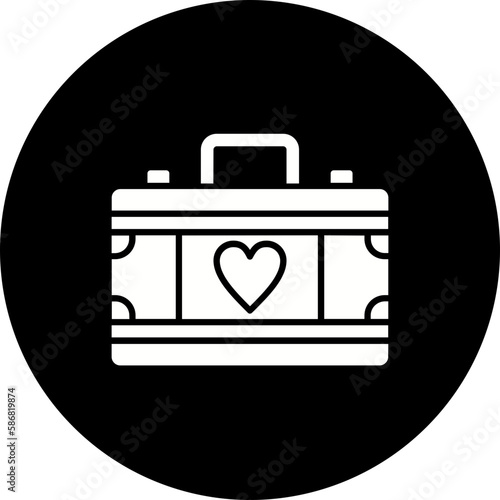 Suitcase Glyph Inverted Icon