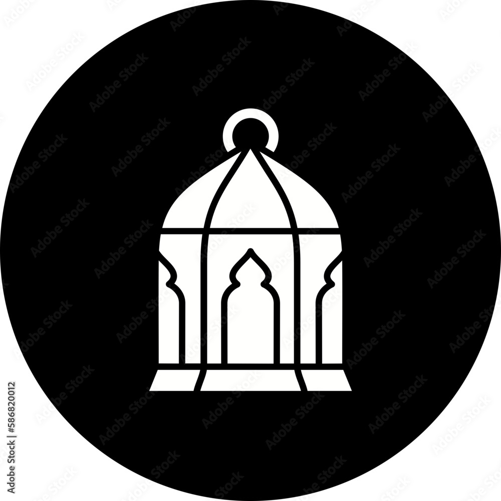 Obraz premium Lantern Glyph Inverted Icon